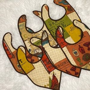 Hand/Homemade Vintage Child Bibs with Pacifier Clip